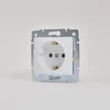 Розетка 1-м СП Karina с заземл. термопласт механизм бел. LEZARD 707-0288-122B