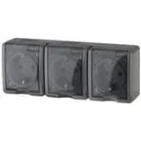 Розетка 3-м ОП Эра Эксперт 11-2406-03 16А IP54 16AX 250В 3х2P+E защ. шторки сер. Эра Б0020723