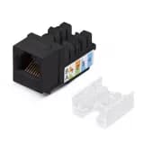 Проходной адаптер Cabeus KJ-RJ45-Cat.5e-90-SW-BK (RJ45-DIDC, CAT.5E, UTP, Keystone Jack) (10101c)