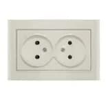 Розетка 2-м СП Бриллиант 16А IP20 без заземл. сл. кость UNIVersal 7948738