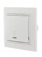 Переключатель проходной 1-кл. СП Mira 10А с подсветкой с бел. вставкой бел. LEZARD 701-0202-114