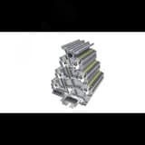 Клемма TP 3-уровневая угловая,с уравниванием потенциала, с держателем маркировки, Push-in, сечение 2,5 мм. кв., желто-зеленая