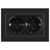 Розетка 2-м СП Accent 6-205-05 16А IP20 250В 2P+E Schuko AL/CU антрацит Intro Б0063494