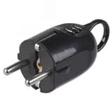 Евровилка угловая с ушком черная 16А