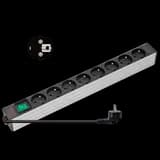 Блок евророзеток для 19" шкафов, горизонтальный, 8 розеток, 16 A, шнур 1.8 м, корпус AL SYSMATRIX PD 0804.019