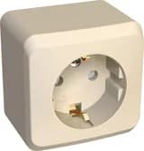 Розетка 1-м ОП Этюд 16А IP20 250В с заземл. защ. шторки крем. SE PA16-004K