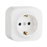 Quteo Розетка с заземлением без шторок наружная белая