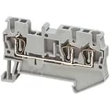 Клеммник пружинный проходной 2.5мм.кв 3 точки подключения оранжевый