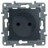 Розетка 1-м СП Etika 16А IP31 250В 2P без заземл. защ. шторки немецк. стандарт винтов. клеммы механизм антрацит Leg 672634