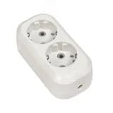 Колодка 2 гнезда c заземлением 16А Эксперт