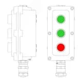 Пост управления взрывонепроницаемый из алюминия LCSD-03-B-MC-P1G(11)x1-P1G(11)x1-P1R(11)x1-PCMB-KAEPM3MHK-26 DKC