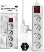 Удлинитель 4х5м с заземл. с выкл. 10А 3х1.5 TOKOV LIGHT TKL-C01-BU4-5-1.5-ZV