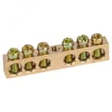 Шина NO-122-13 PEN земля-ноль 6х9мм 6/1 латунная с креплениями по центру