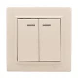 Выключатель 2-кл. СП, Минск, с индикатором 10А, бежевый EKF