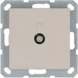 Розетка телевизионная проходная TV Ф9.5мм механизм тауп Jasmart G6002T