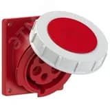 Розетка встраиваемая наклонная 32А/400V/3P+N+E/IP67, , фланец 92x100, крепежные отверстия 77х85