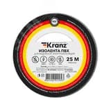 Изолента ПВХ KRANZ 0.13х19 мм, 25 м, серая
