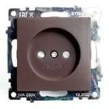 Розетка 1местная бз механизм STEKKER GLS10710904 250V 10А с защитной шторкой серия Катрин шоколад 49025