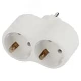 Разветвитель электрический SPx-2e-W на 2 розетки с заземлением 16А белый Б0053478 ЭРА