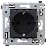 Розетка 1-м СП 2мод. Avanti «Черный матовый» 16А 2P+E защ. шторки механизм черн. DKC 4412003