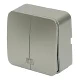 Выключатель открытой установки 2клавишный с индикатором STEKKER 250В 10А IP20 серия София серебро MSW102103 49298