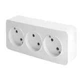 Розетка 3местная бз открытой установки STEKKER 250В 10А IP20 серия София белый MST101301 49305