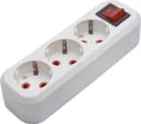 PST1631120 Розетка переносная разборная на 3 гнезда с выключателем с заземлением 250В 16A IP20 белая 39014