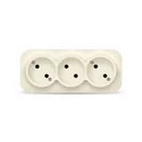 Розетка 3-м ОП 10А IP20 без заземл. сл. кость IONICH 1450