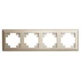 Рамка STEKKER PFR00700402 4местная серия Катрин шампань 39805