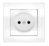 Розетка 1-м СП Бриллиант 16А IP20 без заземл. защ. шторки бел. UNIVersal 7947595
