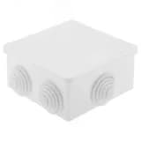 Коробка распределительная 80?80?40 6 муфт д26, IP44, открытой проводки, белый