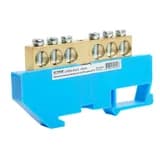 ШинаN на изоляторе STEKKER 812 на DINрейку 6 выводов синий LD5558126 49538