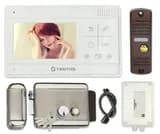 Комплект видеодомофона с электромеханическим замком для частного дома и уличным блоком питания Уралкам