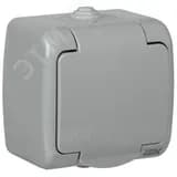 AQUATIC Розетка 1-ая с з/к откр. уст. 16А IP54    РСш12-2-А