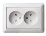 Розетка 2-м СП W59 16А IP20 без заземл. защ. шторки бел. SE RS16-254-18