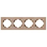 Рамка 4местная металл STEKKER MFR00700402 серия Катрин шампань 50022