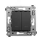 Avanti Кнопка двухклавишная в стену, , Черный матовый DKC