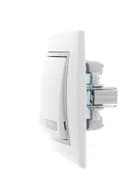 Выключатель 2-кл. СП Mira 10А IP20 с сер. вставкой бел. LEZARD 701-0215-101