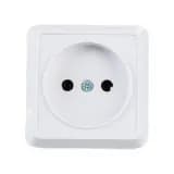 Розетка накладная одинарная без з/к белая