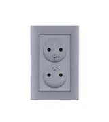 Розетка 2-я Karea RIZZ STAR без заземл. сер. Makel 88065017