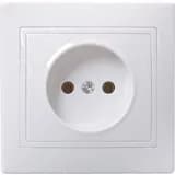 КВАРТА Розетка без заземления без шторок белая в сборе IEK