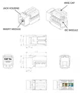 Вставка Keystone Jack RJ-45(8P8C) Hyperline KJNE-8P8C-C5e-90-RD