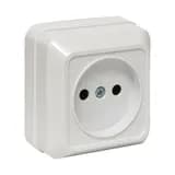 Рим Розетка 1-местная 10А без заземления белая EKF