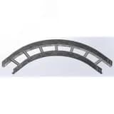 Поворот 90 град. для лестничного лотка НЛО 600х60х3000 радиус 600 мм, толщ. 1,5 мм, Сендзимир цинк