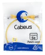 Патч-корд Cabeus PC-UTP-RJ45-Cat.5e-0.5m-YL-LSZH (U/UTP, CAT.5E, LSZH, 0.5 м, желтый) (9496c)