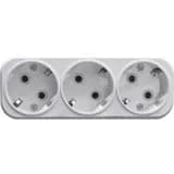 Сетевой разветвитель STEKKER ADP162320 на 3 выхода с заземлением 250V16A ABS пластик белый 39024