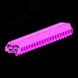 Клемма TB 2-2 с бок. подключ. с защелк. ножками, сечение 1,5 мм. кв., розовая.