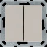 Выключатель двухклавишный 10A 250V~ с накладкой, цвет Тауп