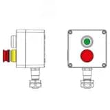 Взрывозащищенный пост управления из алюминия CPE-A-12-(1xP1G(11)-1xP6E(11))-1xKAEPM2MHK-20(C)1Ex d e IIC Т5 Gb / Ex tb IIIC T95°C Db IP66