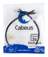 Патч-корд Cabeus PC-UTP-RJ45-Cat.5e-0.5m-BK (U/UTP, CAT.5E, PVC, 0.5 м, черный) (7671c)